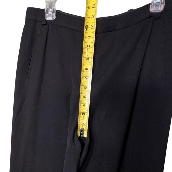 Armani Collezioni Pants Womens 10 Black Wide Leg Wool Trousers Made Italy Office - Picture 10 of 15